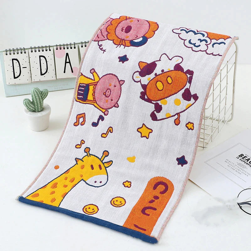 Afralia™ Cat Gauze Hand Towels - Set of 4 | 100% Cotton, 35*40cm | Bathroom & Kitchen Essentials