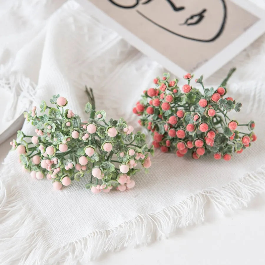 Artificial Plum Flowers Baby's Breath Garland Vase Home Wedding Decor by Afralia™