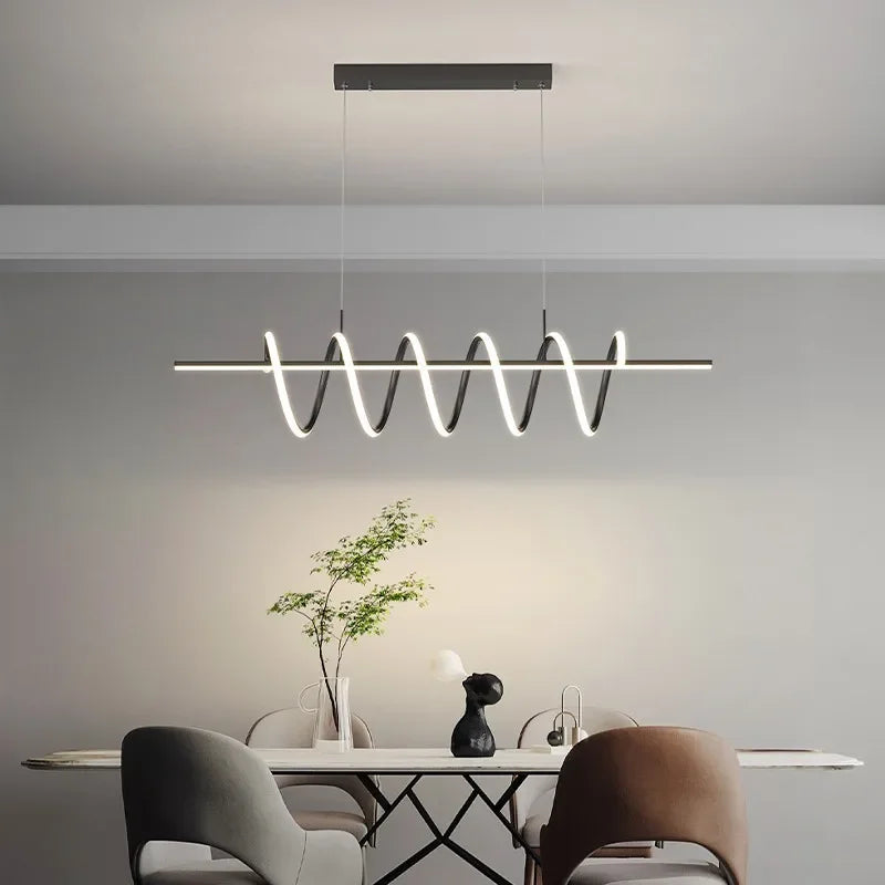 Spiral Aluminum LED Chandeliers by Afralia™ - Modern Design for Dining Room, Bedroom, Kitchen