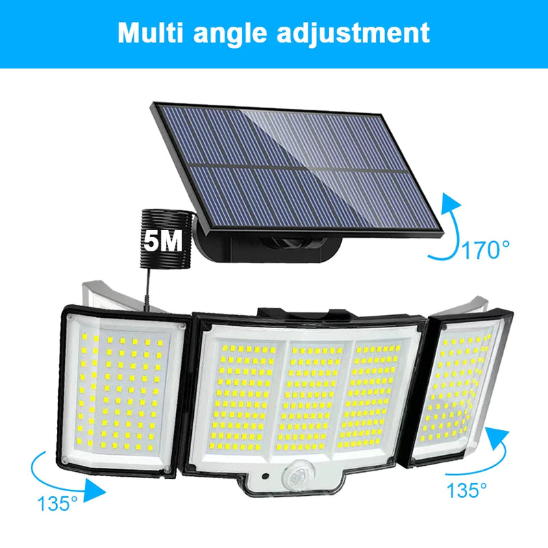 Afralia™ Solar Outdoor LED Wall Lamp with 3 Motion Sensor Modes - Waterproof Garden Street Light