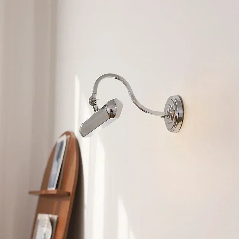 Afralia™ Modern Gold Mirror Headlight Wall Light for Bedroom and Picture Art Deco
