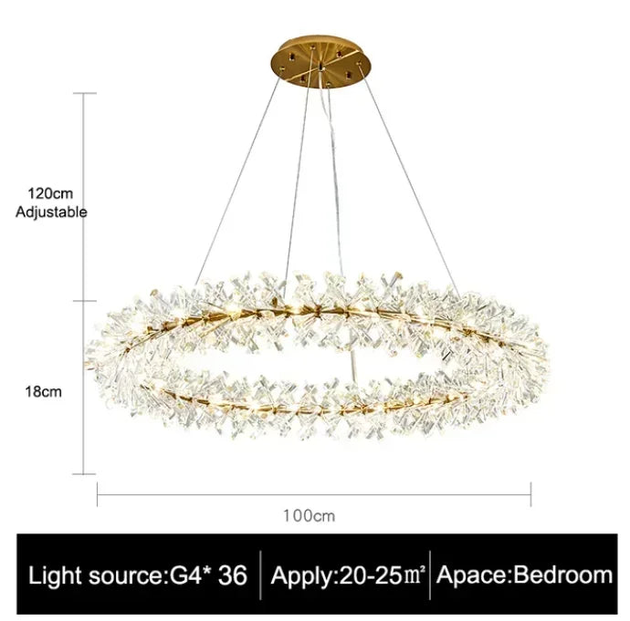 Afralia™ Luxury Crystal Chandelier: Modern LED Round Ceiling Lamp