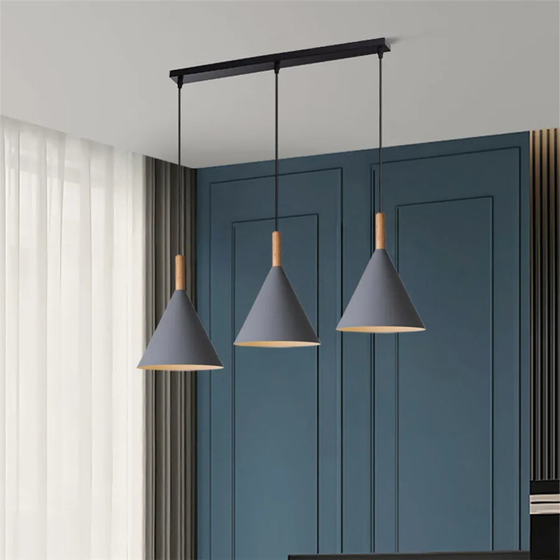 Afralia™ Wood Pendant Lamp Modern Hanging Chandelier for Home Kitchen Island and Cafe