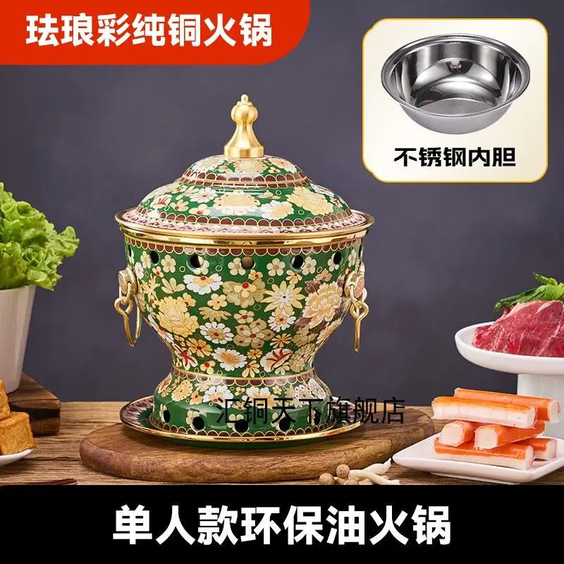 Afralia™ Enamel Copper Hot Pot for Eco-Friendly Cooking