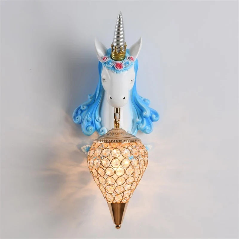 Afralia™ Nordic Unicorn Wall Lamp for Bedroom LED Decoration Light