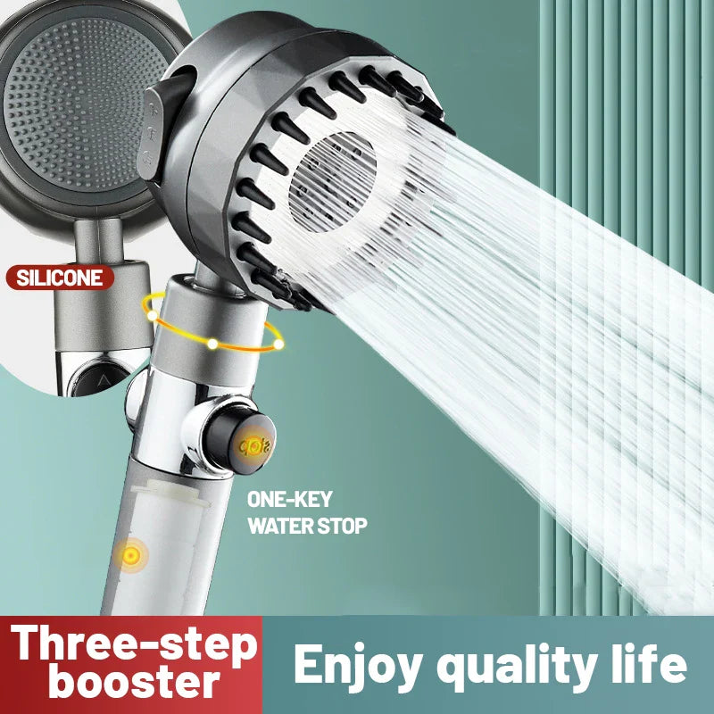 Afralia™ Rainfall Shower Head with Hose, 3 Modes, High Pressure Boost, Adjustable Filter