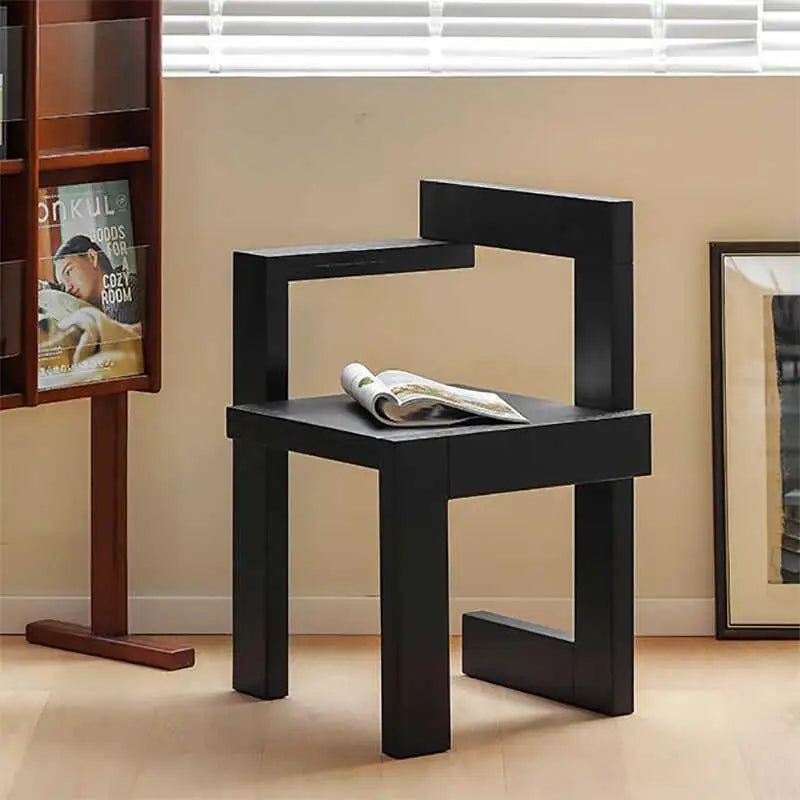 Afralia™ Medieval Wood Dining Chair | Italian Light Luxury Leisure Design