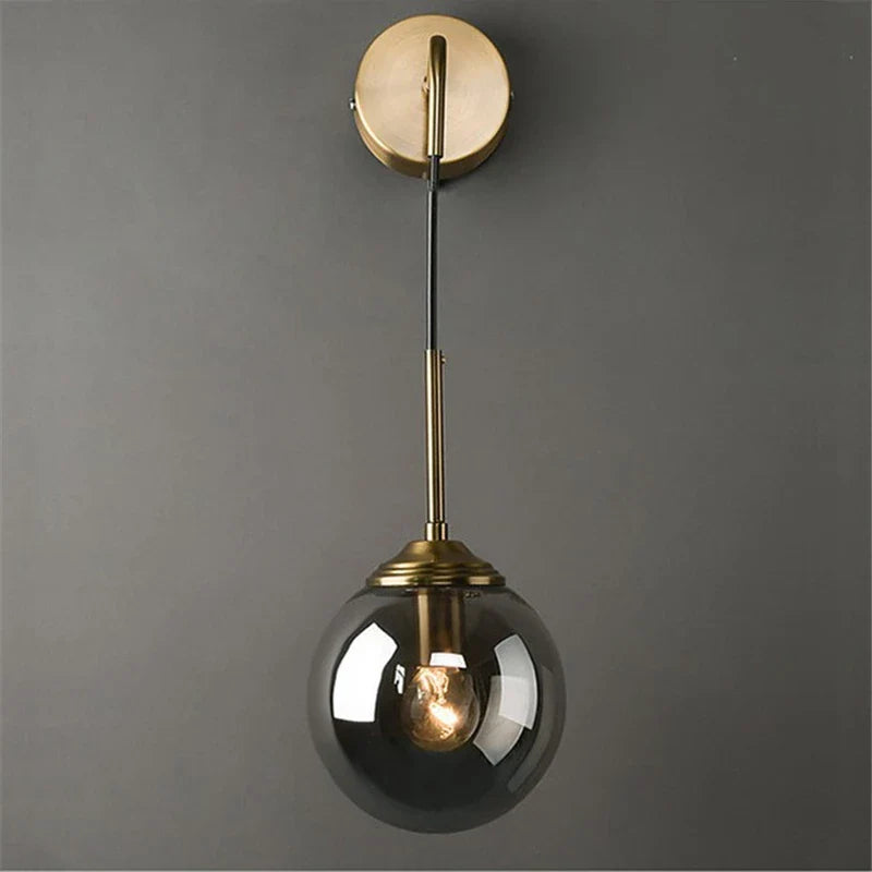 Afralia™ Glass Ball LED Wall Lamp: Nordic Modern Bathroom Mirror Sconce, Retro Decor Lighting