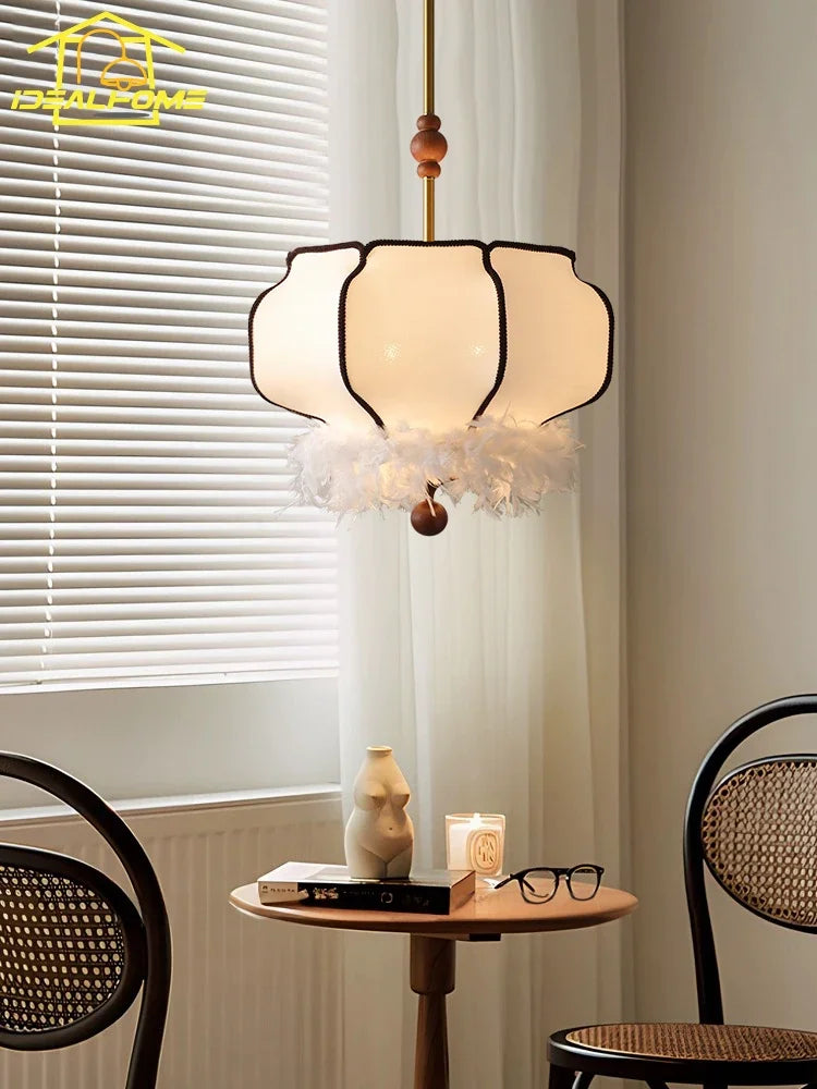 Afralia™ Minimalist Feather Pendant Light LED E27 Hanging Lamp for Bedroom and Restaurant