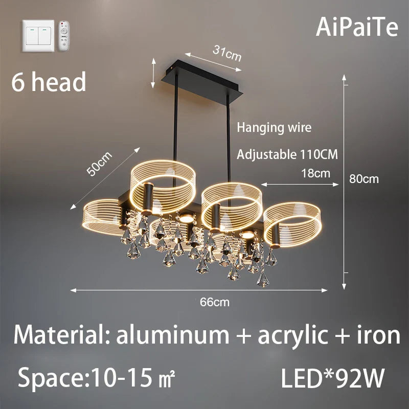 Afralia™ Luxury Acrylic Chandelier for Living Room, Bedroom, Kitchen - LED 220V Luster