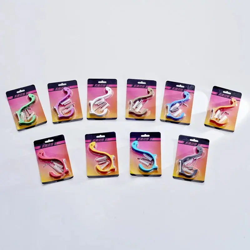 Afralia™ Candy Color Aluminum Finish Wall Mounted Decorative Hooks