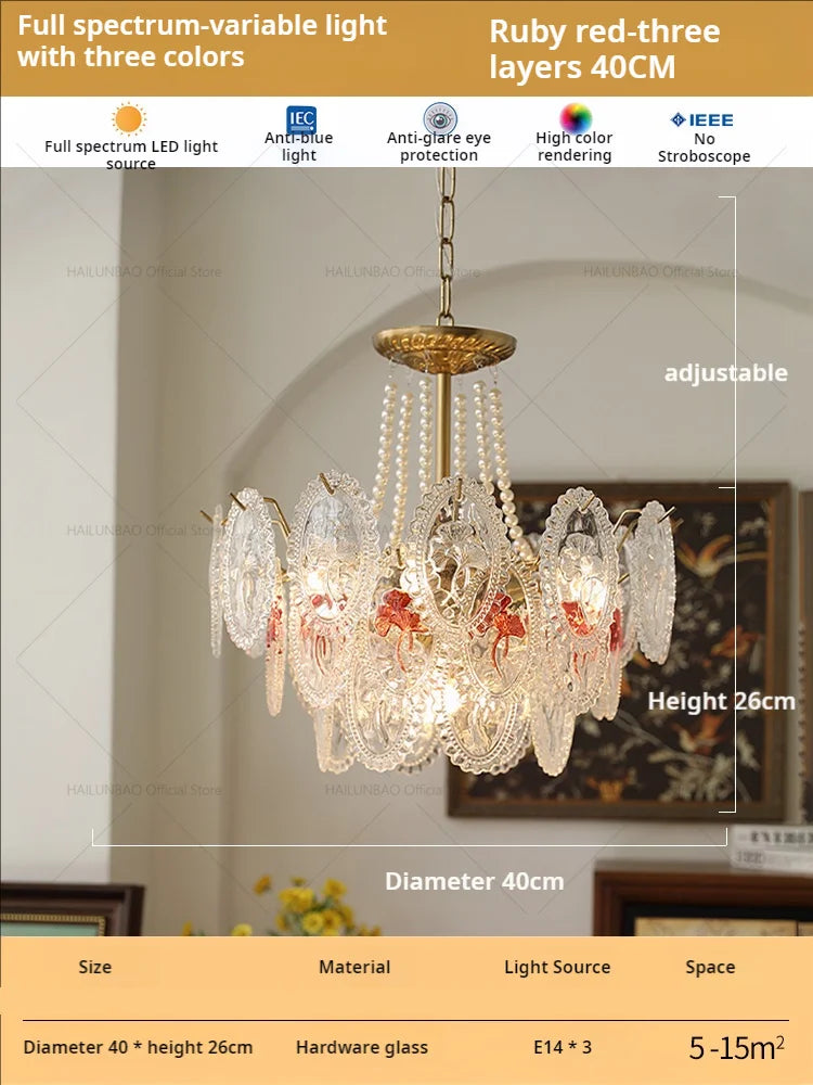 Afralia™ Glass Dining Room Chandelier: Retro French Style for Living & Master Bedroom