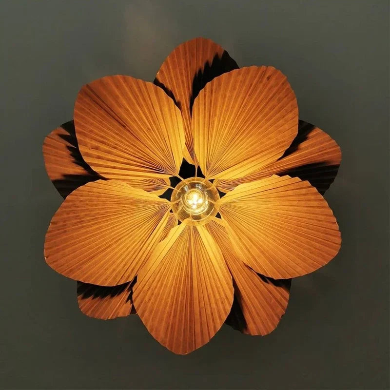 Afralia™ Petal Paper LED Ceiling Lamp Chandelier for Retro Home Decor