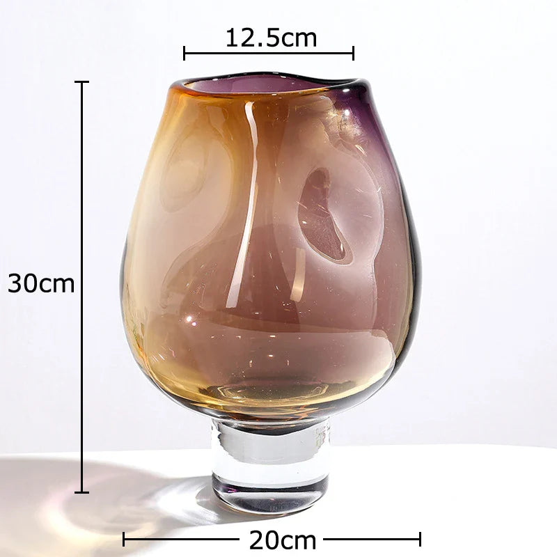 Afralia™ Glass Vase Hydroponics Plant Pots | Colourful Table Decoration Vases