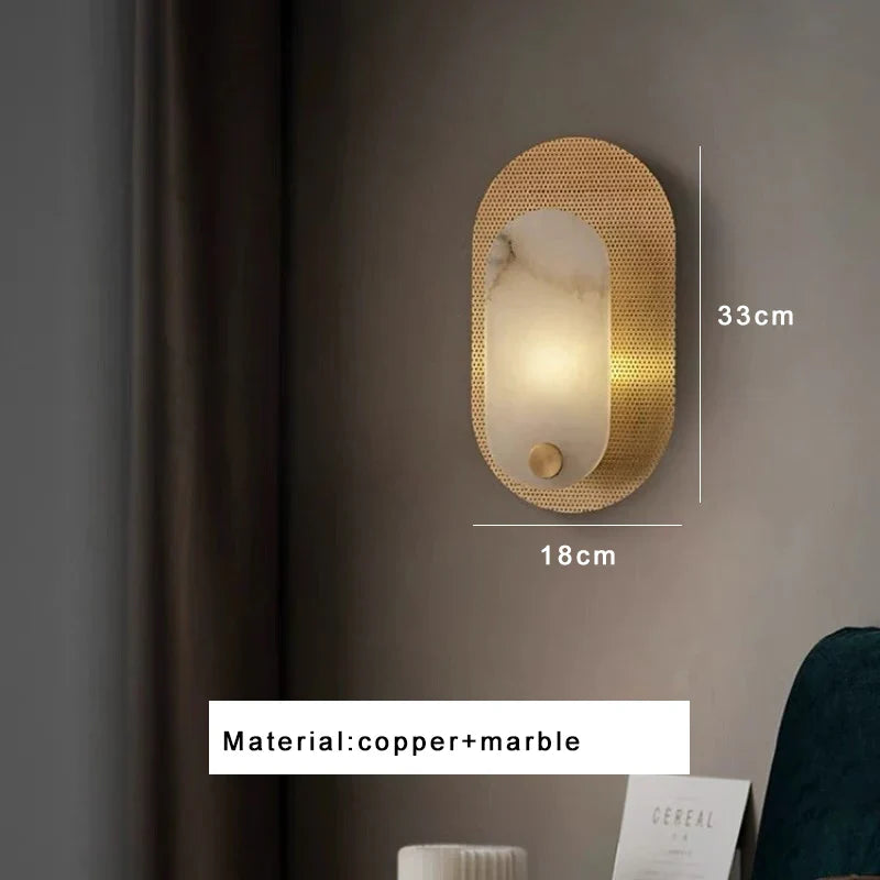 Afralia™ Round Marble Wall Sconce Lamps for Luxury Home Decor