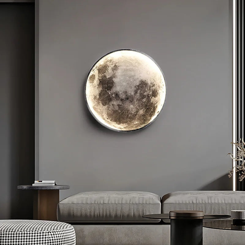 Afralia™ Moon LED Wall Lamps: Modern Indoor Lighting for Bedroom, Living Room, Hall Decoration.