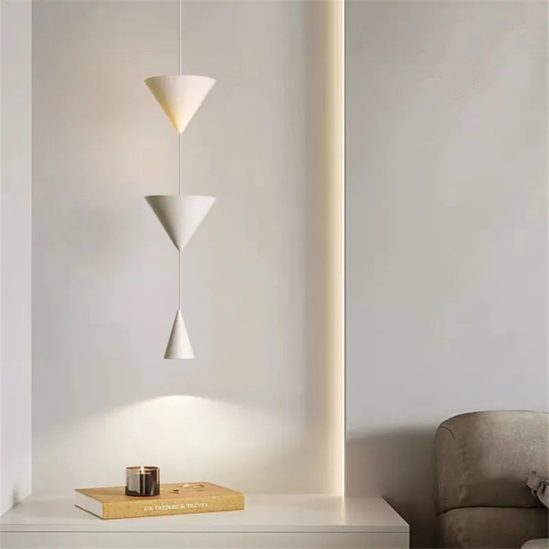 Nordic Black Cone Pendant Light for Bedroom and Living Room by Afralia™