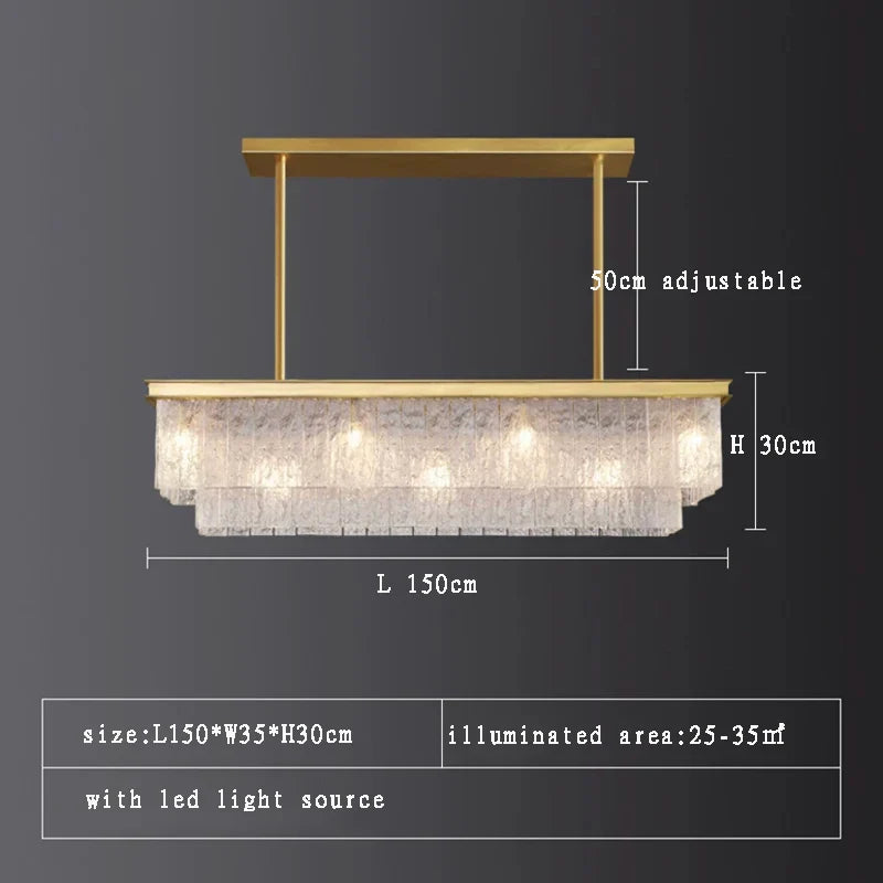 Afralia™ Clear Glass LED Chandelier: Modern Luxury Living Room Art Deco Ceiling Light