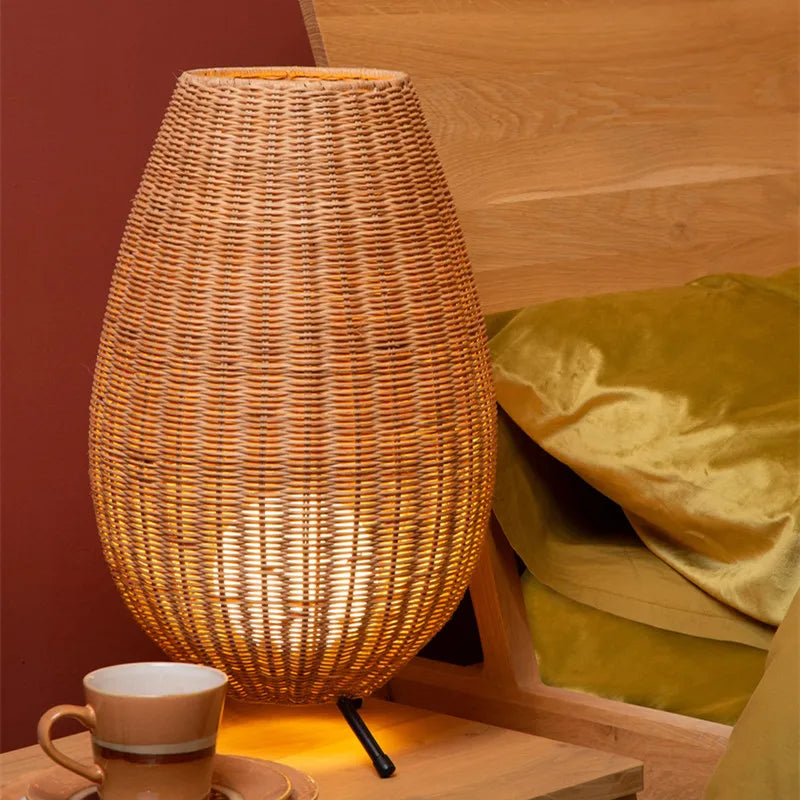 Afralia™ Lucide Colin Rattan Floor Lamp: Natural Handmade Light for Garden, Bedroom, Living Room