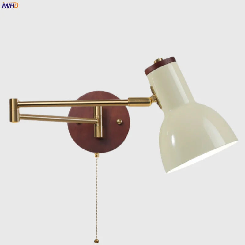 Afralia™ Swing Arm Iron LED Wall Lights, Vintage Style for Living Room, Bathroom, Bedroom