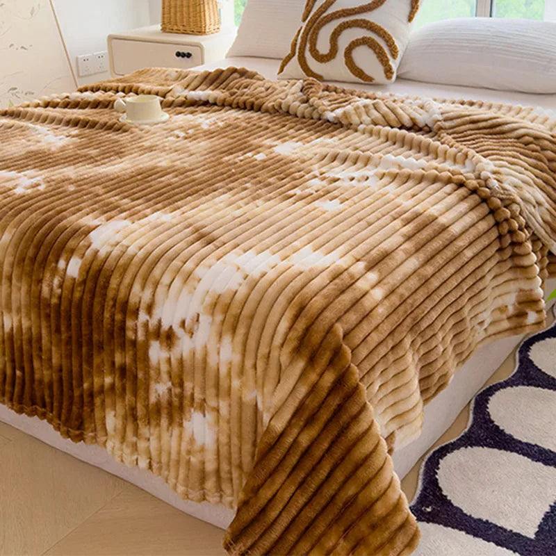 Afralia™ Marble Patterned Flannel Blanket - Multipurpose Office Nap Shawl & Cushion