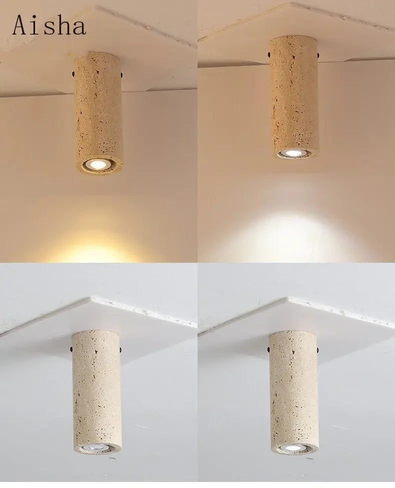 Afralia™ Retro Yellow Stone Ceiling Lamp for Home Entryway & Balcony