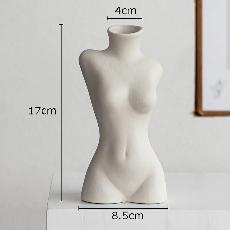 Afralia™ Ceramic Nude Figures Vase Set for Artistic Desk Decor and Floral Arrangements