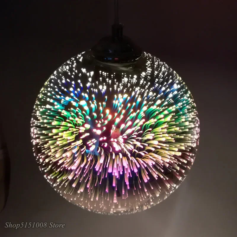 Afralia™ Fireworks Glass Pendant Light for Bar Dining Room Loft, Modern Colorful Design