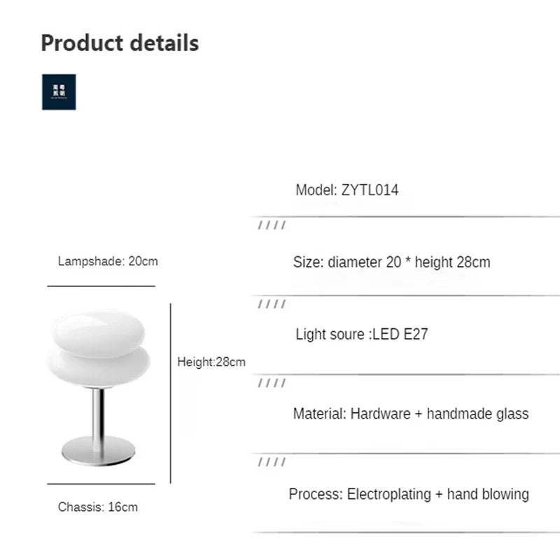 Afralia™ Macaron Glass Table Lamp: Elegant Desk Light for Bedroom and Living Room Décor