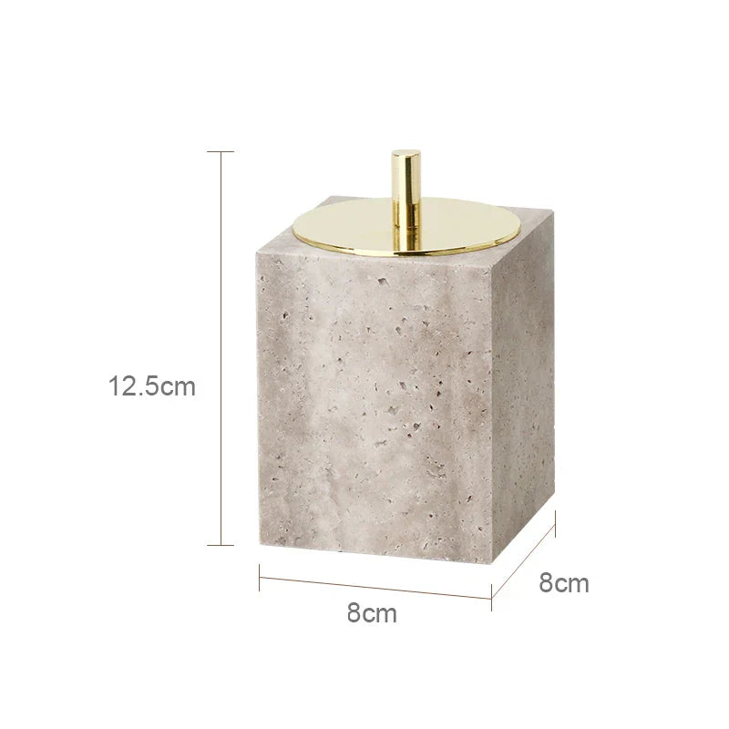 Afralia™ Natural Marble Bathroom Set with Soap Dispenser, Diffuser, & Holder Tray