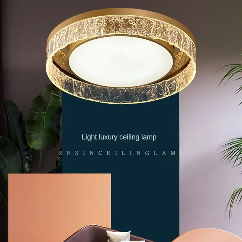 Afralia™ Modern Luxe Resin Chandelier: Round LED Ceiling Light for Living Room, Bedroom, and Restaurant