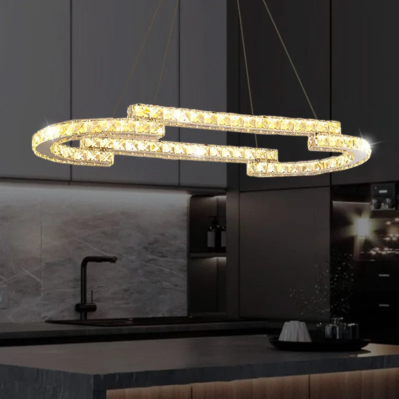 Afralia™ Circular Crystal Pendant Light Chandelier for Living Room