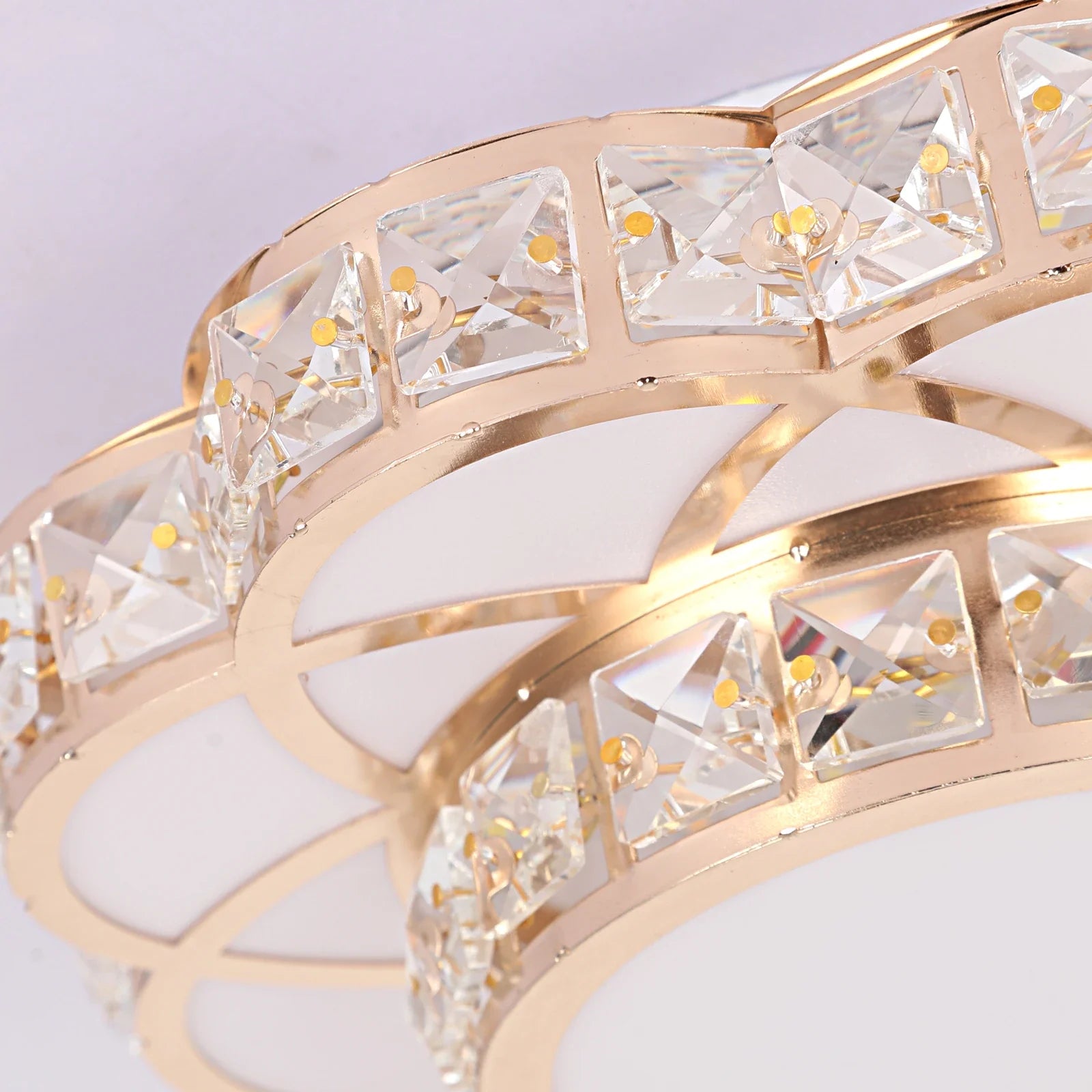 Afralia™ Flower Crystal LED Ceiling Lamp Chandelier Light for Home Hotel Living Room