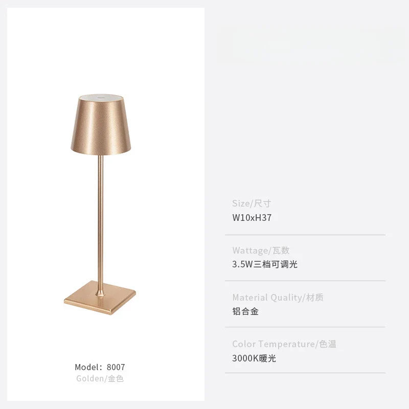 Afralia™ LED Touch Table Lamp for Home, Office, or Hospitality with USB Charging