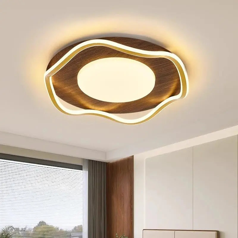 Afralia™ Walnut Ceiling Lamp Modern Master Bedroom Dining Room Nordic Chinese new