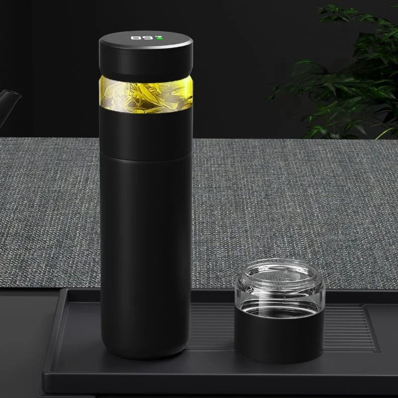 Afralia™ Stainless Steel Smart Vacuum Thermos Tea Coffee Cup Cold Office Business Style