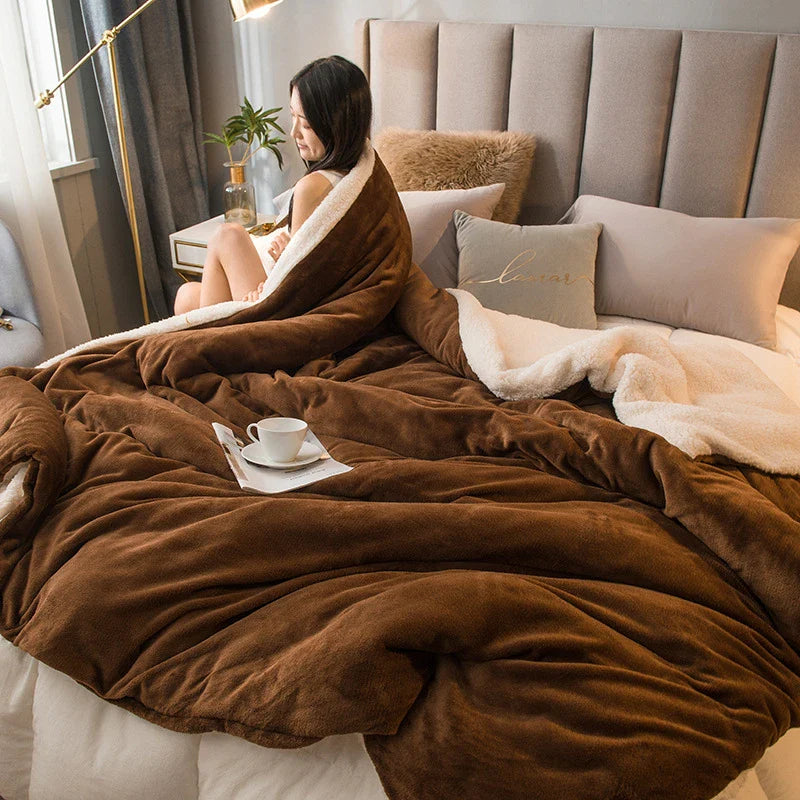 Afralia™ Cozy Dual Use Flannel Duvet Cover - Autumn Winter Warmth Blanket Quilt