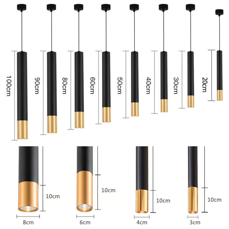Afralia™ Long Tube Pendant Lights for Kitchen Island LED Indoor Lighting