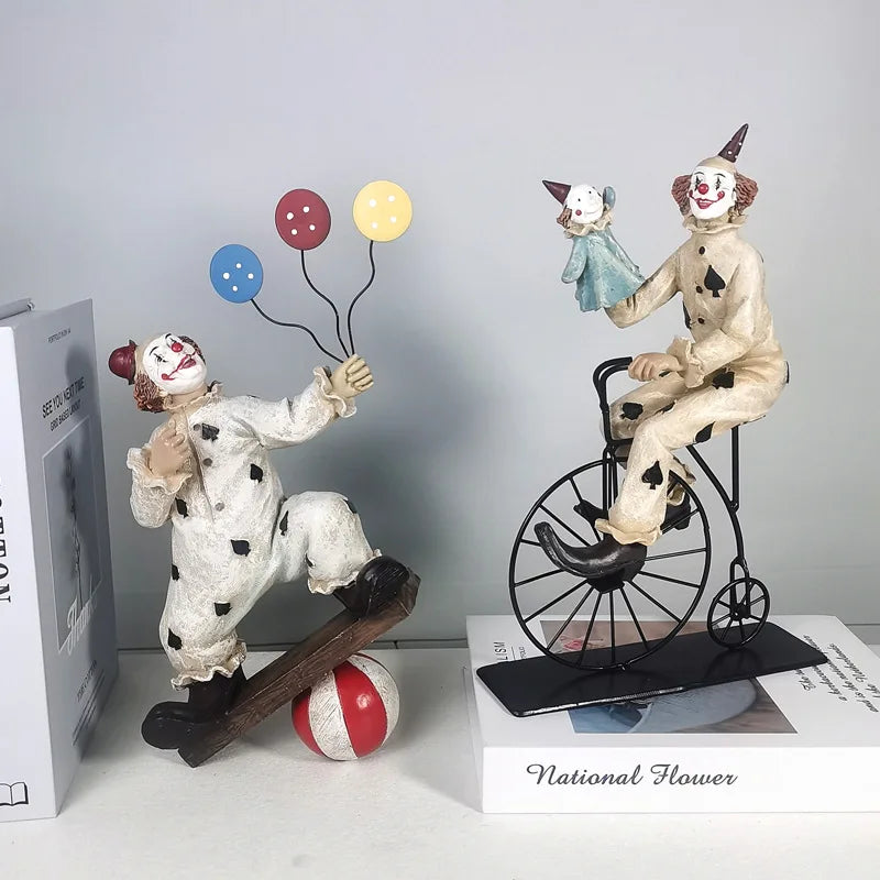 Afralia™ Circus Clown Joker Figurine: Cheerful Buffoon Doll for Home Office Decor