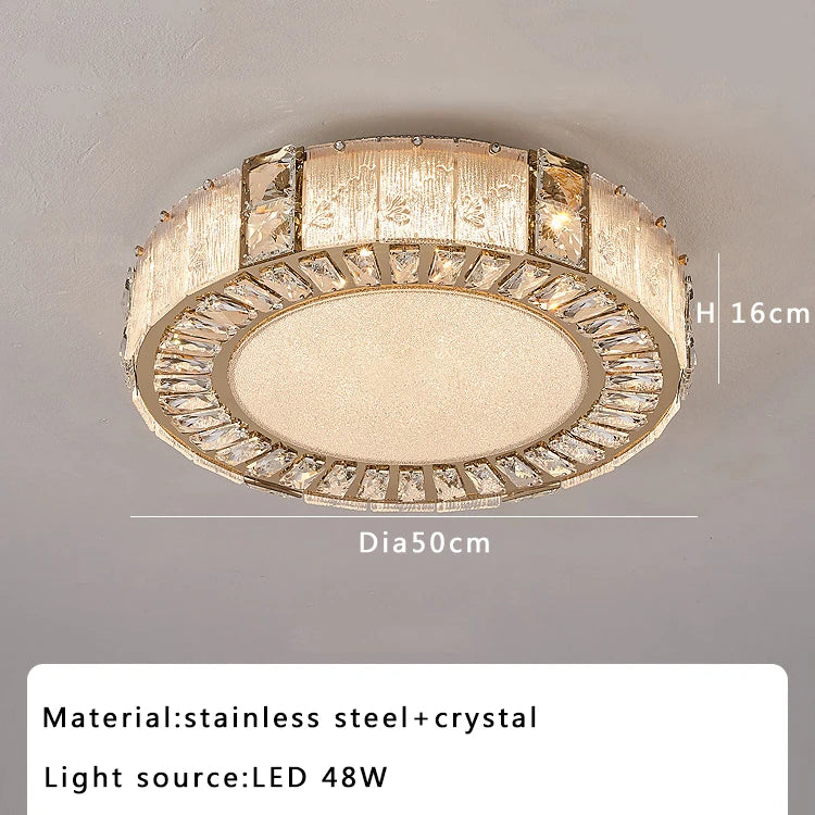 Afralia™ Crystal Glass Luxury Ceiling Chandelier - Gold LED Home Decor