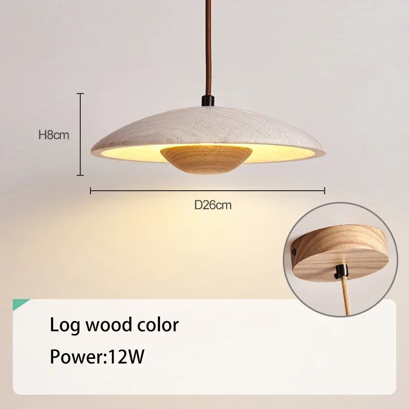 Afralia™ Yellow Travertine Bedside Chandelier - Retro Nordic Style LED Pendant Lights