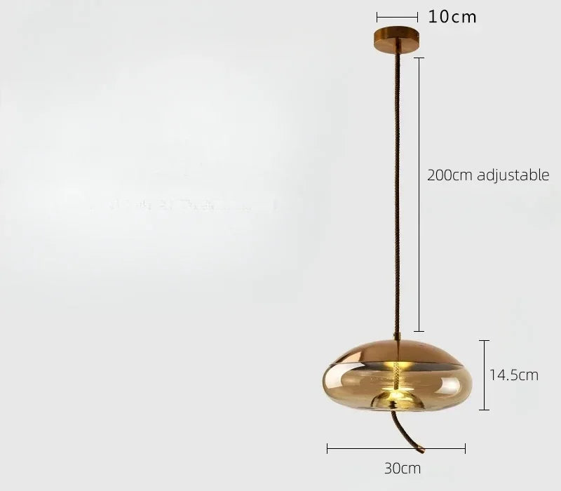 Afralia™ Modern LED Glass Chandelier for Living Room Bedroom Kitchen Pendant Lamp