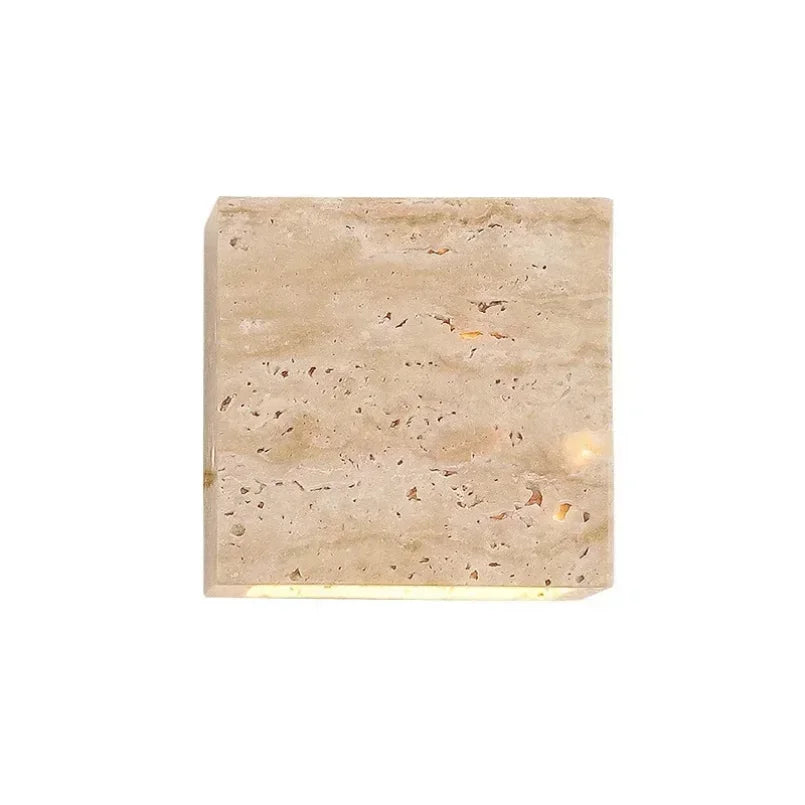 Afralia™ Yellow Travertine Stone Wall Sconce for Indoor/Outdoor Decor & Ambiance
