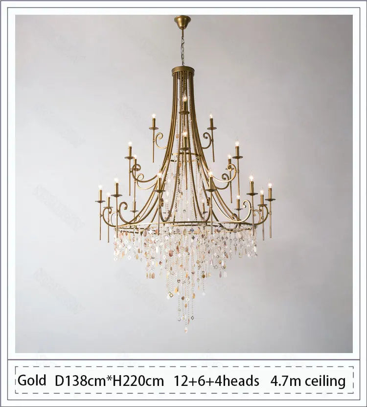 Afralia™ Retro Duplex Crystal Chandelier for Villa Living Room, Staircase, and Home Decor