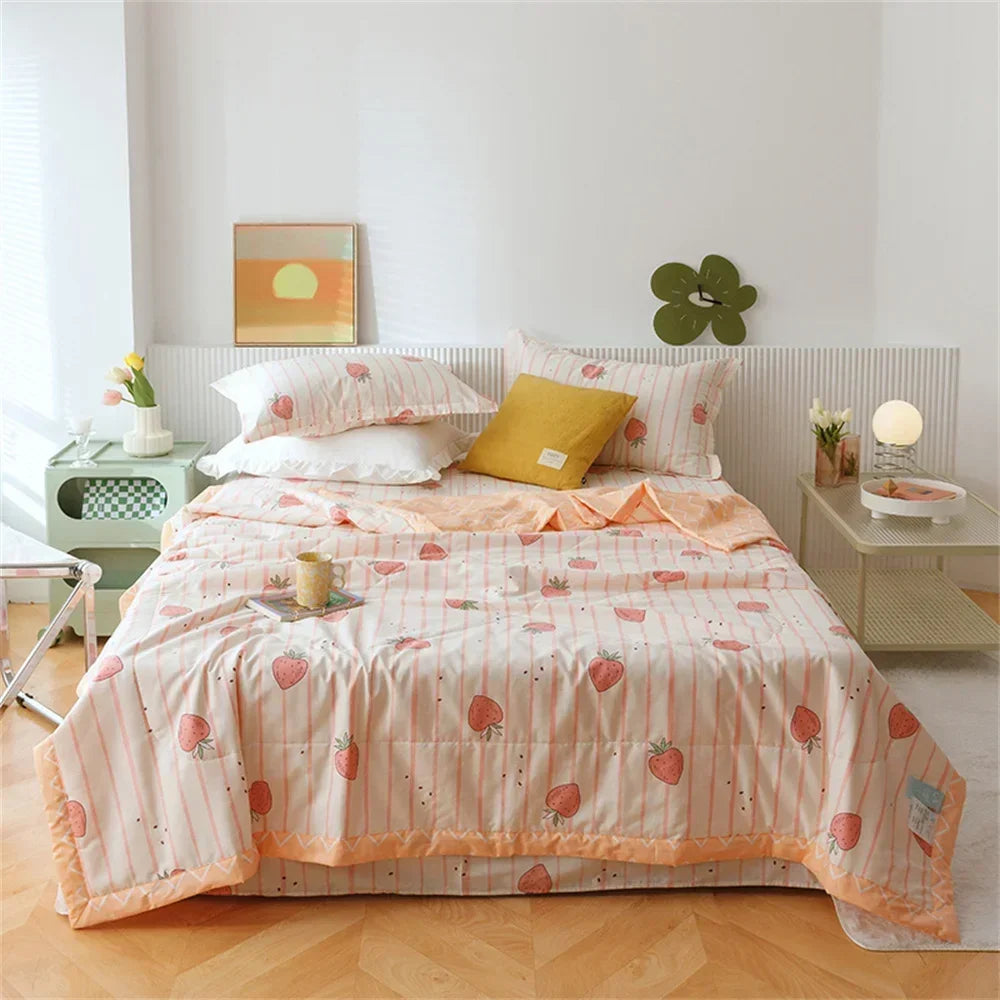 Afralia™ Summer Cotton Quilt Throws Blanket Twin Queen Size