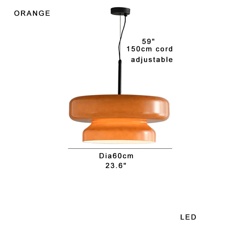 Afralia™ Round Glass Chandeliers Amber Red Hanging Lamp LED Nordic Lamps