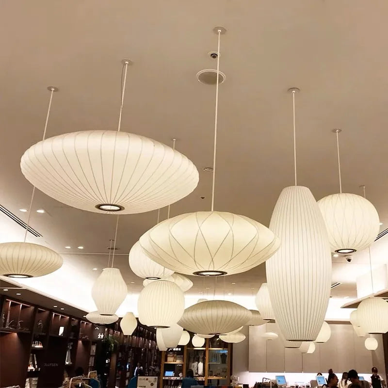 Afralia™ Silk Pendant Lamp: Elegant LED Lighting for Home, Hotel, and Restaurant