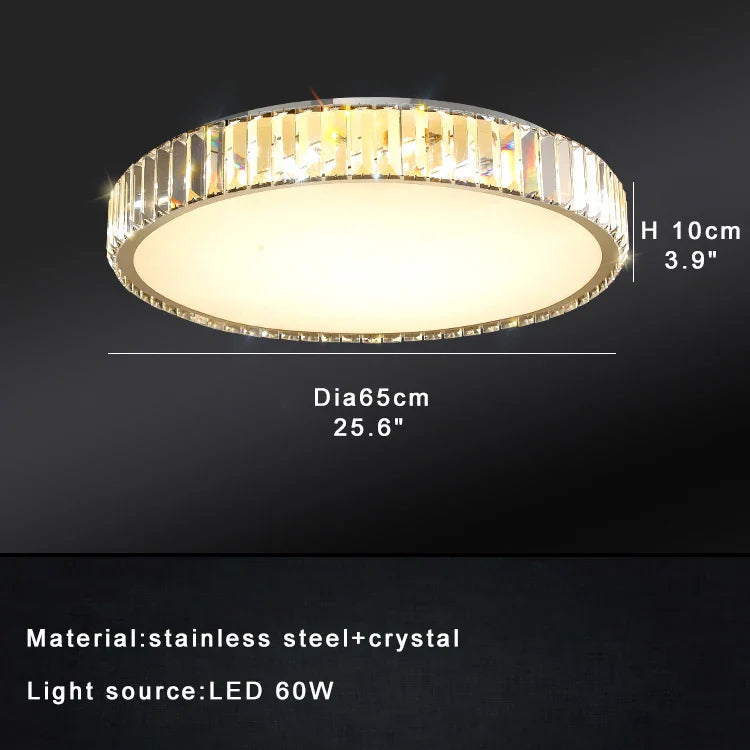 Afralia™ Luxury Crystal Ceiling Light, Modern LED Gold/Silver, Dimmable, Round/Square Design