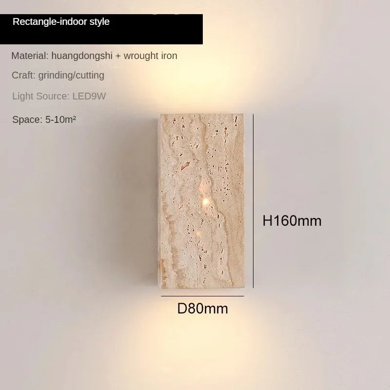 Afralia™ Retro Stone Wall Lamp: Japandi Long Sconces for Cozy Living Spaces