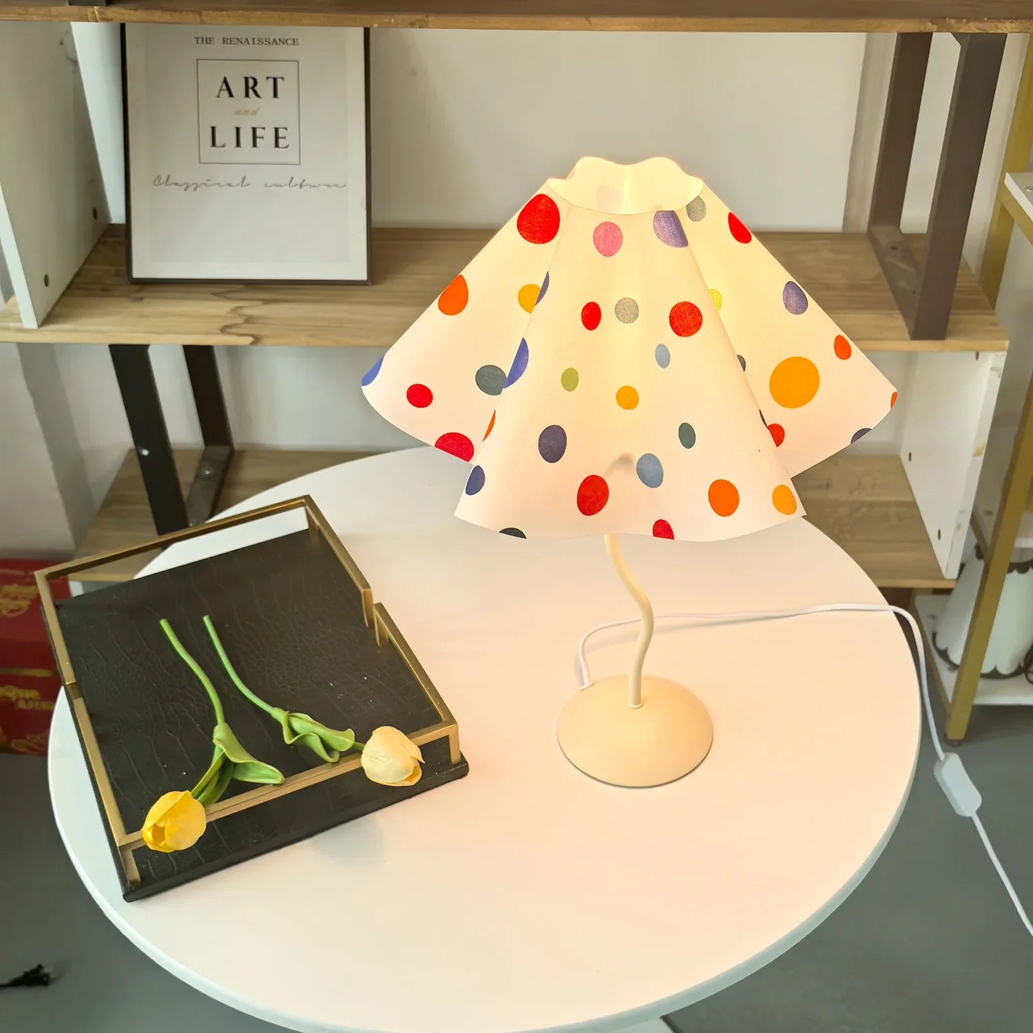 Afralia™ Petal Umbrella Lamp Table Lamp Iron Bedside Light for Bedroom Night Ambiance